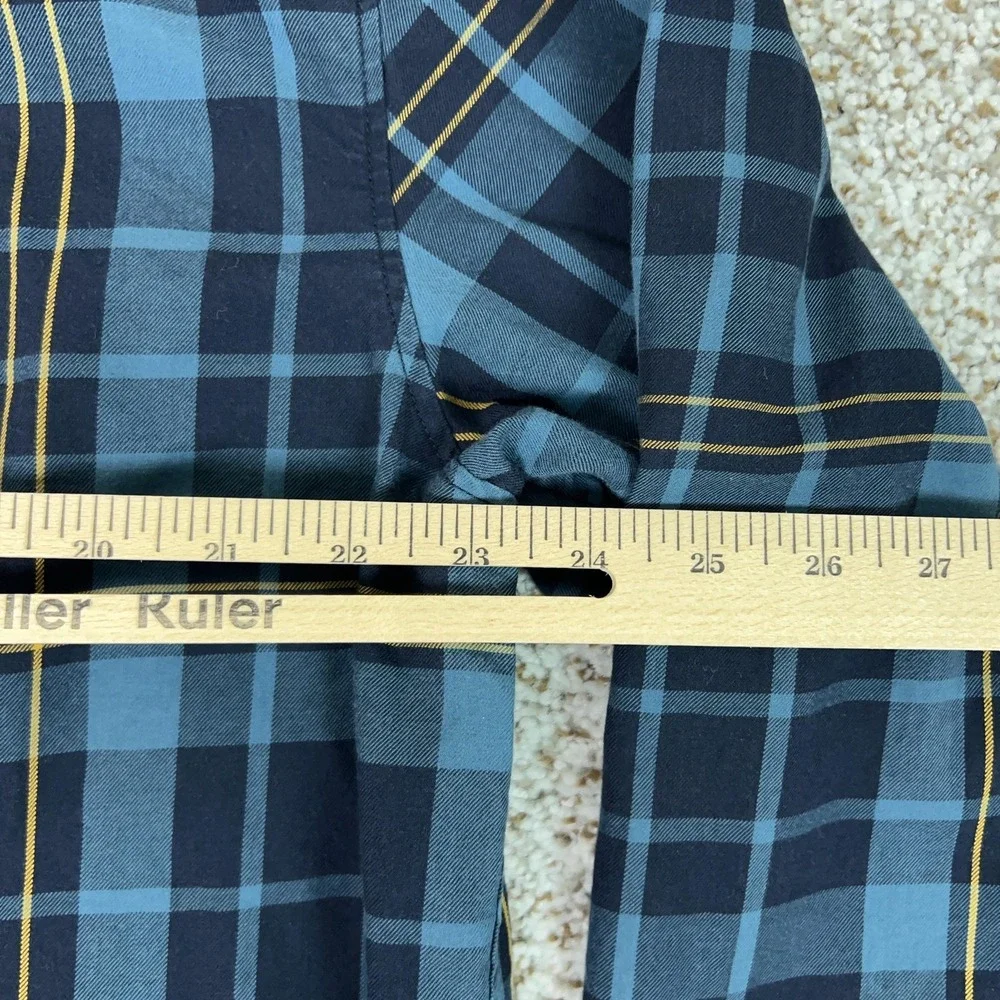 The North Face Shirt Mens XL Blue Plaid Long Sleeve Button Hiking Casual Outdoor